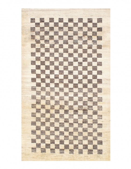 Cream Gray Persian Luribaft Gabbeh 4' X 7': Cream Gray Persian Luribaft Gabbeh 4' X 7' - New, Gabbeh, Hand-Knotted, Lamb's Wool, 300 -D05799- 862.This item is part of our fine auction collection which includes many fine home accessories includi