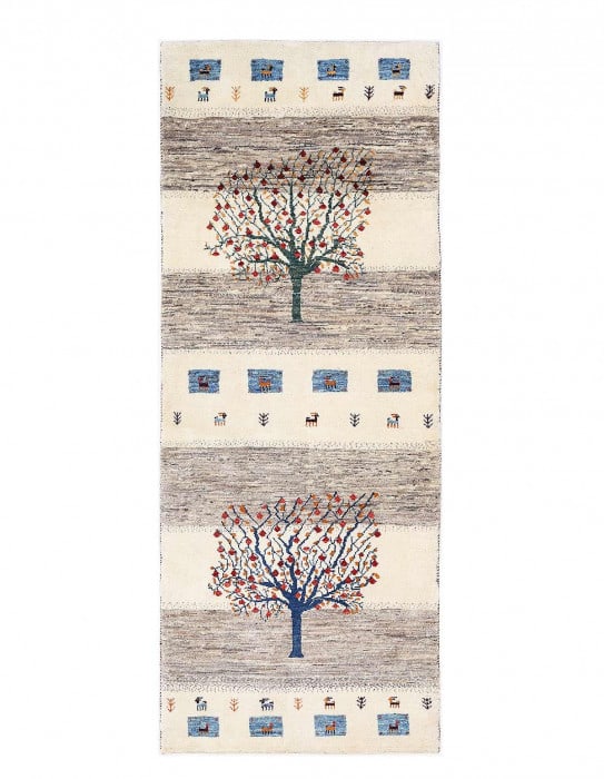 Fine Hand Knotted Persian Gabbeh Runner 2'7'' X 7': Fine Hand Knotted Persian Gabbeh Runner 2'7'' X 7' - New, Gabbeh, Hand-Knotted, Lamb's Wool, 300 -D13863- 862.This item is part of our fine auction collection which includes many fine home accessories