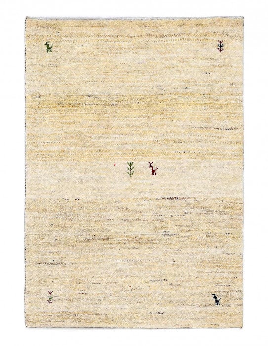 Ivory Color fine Hand knotted Persian Gabbeh 2'11'' X 4': Ivory Color fine Hand knotted Persian Gabbeh 2'11'' X 4' - New, Gabbeh, Hand-Knotted, Lamb's Wool, 300 -D13911- 862.This item is part of our fine auction collection which includes many fine home acces