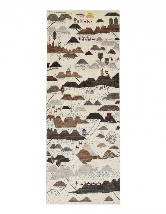 Fine Hand Knotted Persian Gabbeh Runner 2'5'' X 6'11'': Fine Hand Knotted Persian Gabbeh Runner 2'5'' X 6'11'' - New, Gabbeh, Hand-Knotted, Lamb's Wool, 300 -D13904- 862.This item is part of our fine auction collection which includes many fine home accesso