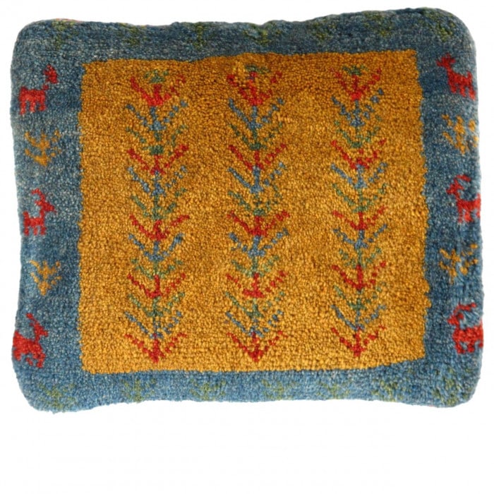 Fine Hand knotted Persian Gabbeh pillow 14'' X 16'': Fine Hand knotted Persian Gabbeh pillow 14'' X 16'' - New, Gabbeh, Handmade , Lamb's Wool, 300 -PG 170- 862.This item is part of our fine auction collection which includes many fine home accessories i