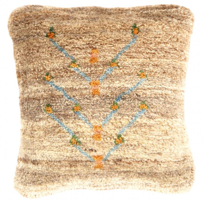 Fine Hand knotted Persian Gabbeh pillow 14'' X 15": Fine Hand knotted Persian Gabbeh pillow 14'' X 15" - New, Gabbeh, Handmade , Lamb's Wool, 300 -PG 189- 862.This item is part of our fine auction collection which includes many fine home accessories in