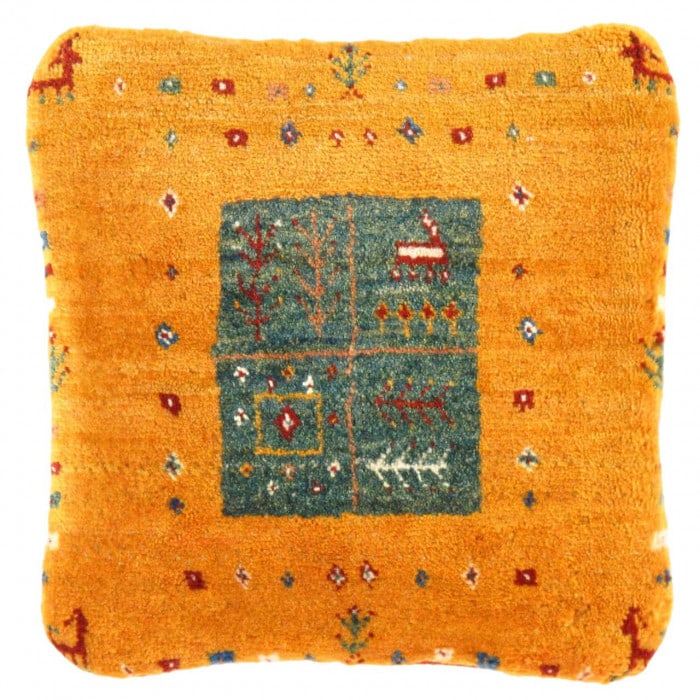 Fine Hand knotted Persian Gabbeh pillow 15'': Fine Hand knotted Persian Gabbeh pillow 15'' - New, Gabbeh, Handmade , Lamb's Wool, 300 -PG 191- 862.This item is part of our fine auction collection which includes many fine home accessories includin