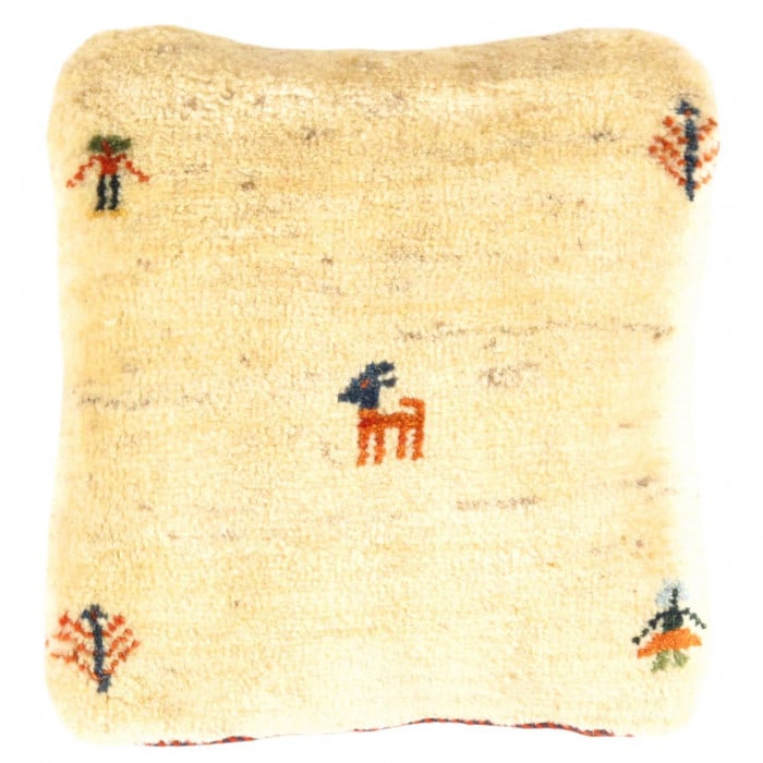 Fine Hand knotted Persian Gabbeh pillow 13"X16": Fine Hand knotted Persian Gabbeh pillow 13"X16" - New, Gabbeh, Handmade , Lamb's Wool, 300 -PG 201- 862.This item is part of our fine auction collection which includes many fine home accessories inclu