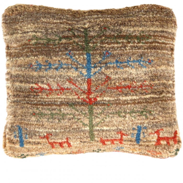 Fine Hand knotted Persian Gabbeh pillow 14"X16": Fine Hand knotted Persian Gabbeh pillow 14"X16" - New, Gabbeh, Handmade , Lamb's Wool, 300 -PG 205- 862.This item is part of our fine auction collection which includes many fine home accessories inclu