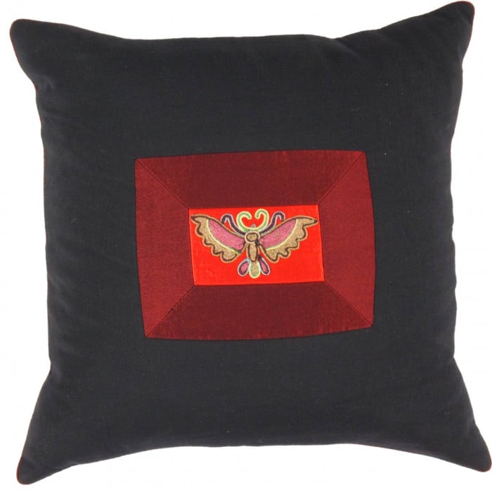 Red Design Pillow 16"x 16": Red Design Pillow 16"x 16" - N/A, italian, Hand-Woven, Cotton, 300 -BL 14- 862.This item is part of our fine auction collection which includes many fine home accessories including antique rugs, vintag