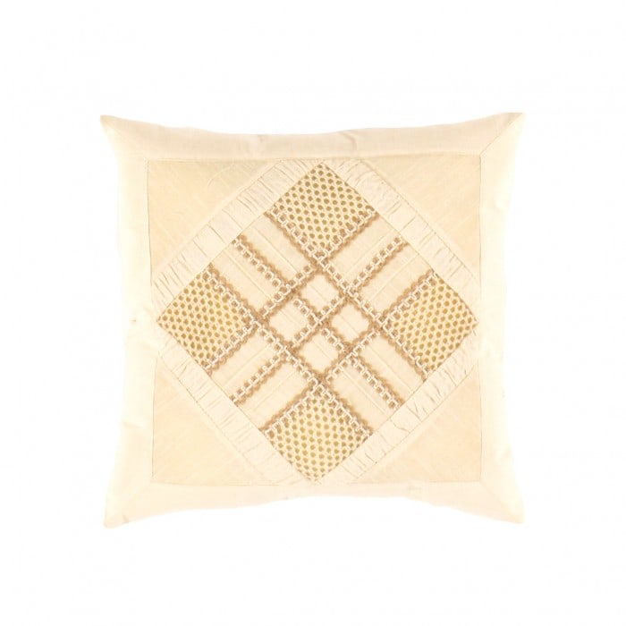 Beige Color Pure Cotton Pillow Cover 16”W X 16”D X 3”H: Beige Color Pure Cotton Pillow Cover - New, Modern, Hand-Knotted, Cotton, 300 -IC 4- 862.This item is part of our fine auction collection which includes many fine home accessories including antique ru