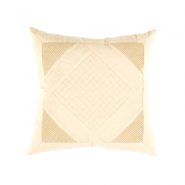 Beige Color Pure Cotton Pillow Cover 16”W X 16”D X 3”H (1 of 3)