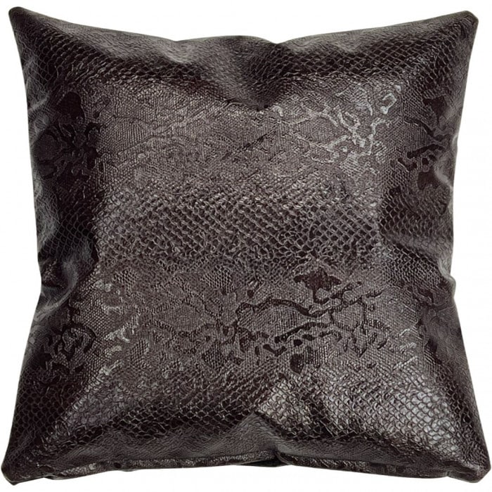 Brown Snakeskin leather Pillow 20'': Brown Snakeskin leather Pillow 20'' - New, Modern, Hand-made, Leather, 300 -IRL 12 A- 862.This item is part of our fine auction collection which includes many fine home accessories including antique r