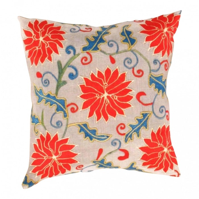 Turkish Suzani Design Pillow 20"x20": Turkish Suzani Design Pillow 20"x20" - New, Suzani, Handmade , Pure Silk, 300 -TSP 202M- 862.This item is part of our fine auction collection which includes many fine home accessories including antiqu