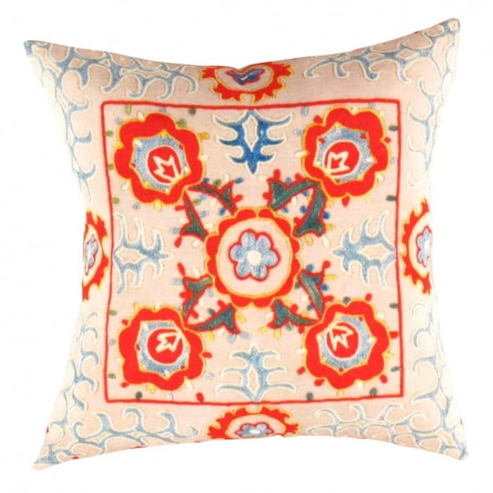Turkish Suzani Design pillow 20"x20": Turkish Suzani Design pillow 20"x20" - New, Suzani, Handmade , Pure Silk, 300 -TSP 205M- 862.This item is part of our fine auction collection which includes many fine home accessories including antiqu