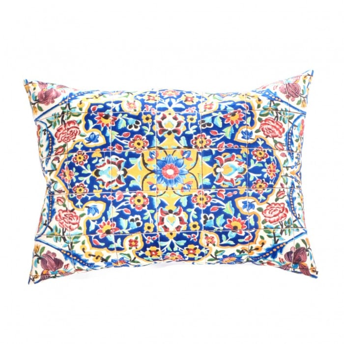 Persian Tile Velvet Pillow 18' X 26': Persian Tile Velvet Pillow 18' X 26' - New, Traditional, N/A, Velvet Silk, 300 -IR 54- 862.This item is part of our fine auction collection which includes many fine home accessories including antique