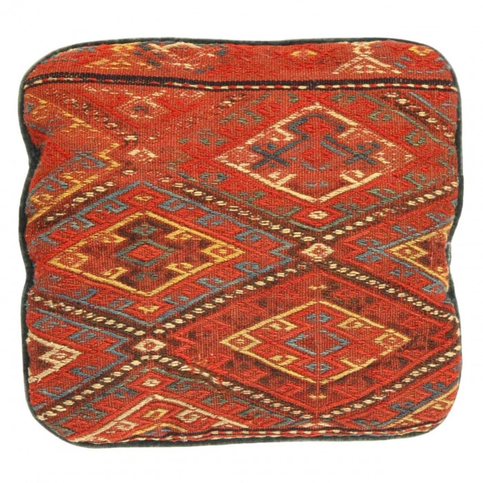 Vintage Hand Wove Pillow 15"X 15": Vintage Hand Wove Pillow 15"X 15" - CIRCA 1950, Turkish, Hand-Woven, Lamb's Wool, 300 -BL 4- 862.This item is part of our fine auction collection which includes many fine home accessories including an