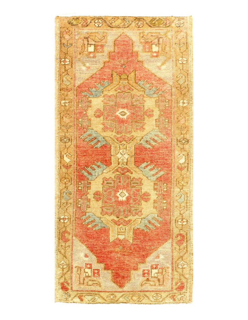 Antique Turkish Oushak Rug 1'9"X 3'7" (1 of 3)