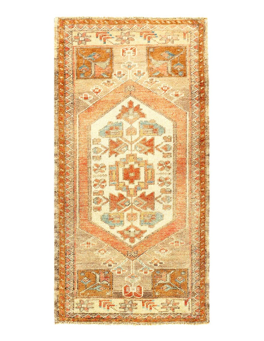 Antique Turkish Oushak Rug 1'9"X 3'6" (1 of 3)
