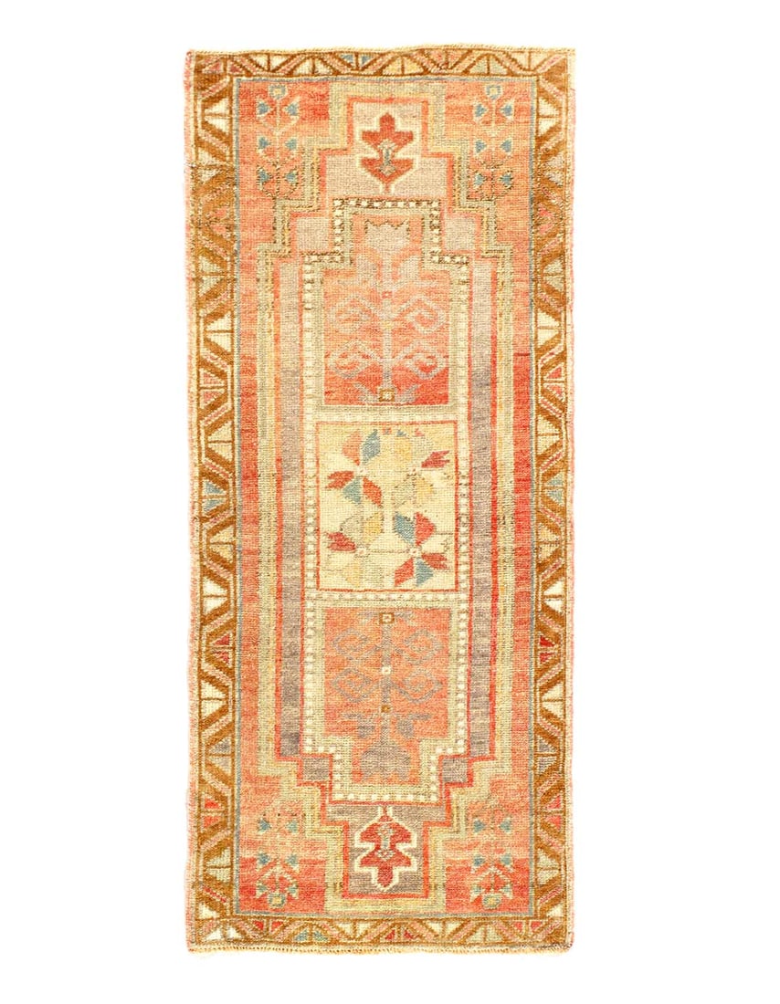 Antique Turkish Oushak Rug 1'7"X 3'9" (1 of 3)