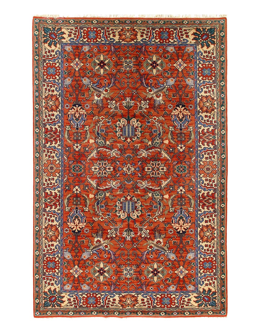 Rust Mahal Design Hand Knotted 6'3"X 9'11' (1 of 3)