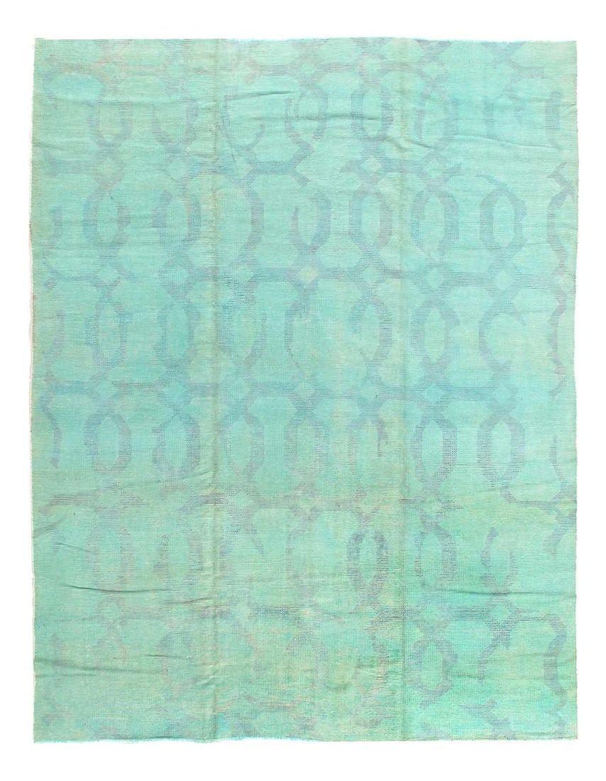 Contemporary Light blue Hand knotted Vintage overdye rug 7'6"X 9'9" (1 of 3)