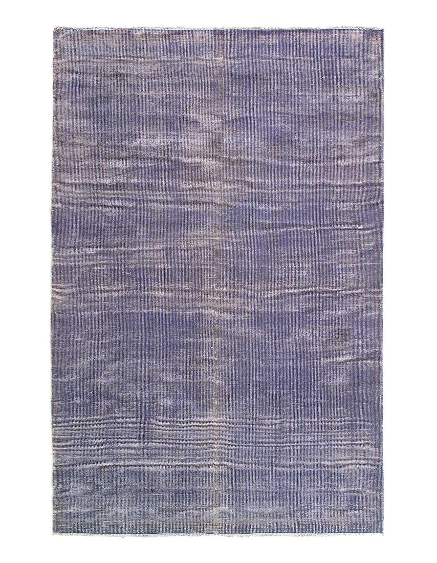 Contemporary Light blue Hand knotted Vintage overdyed rug 6'X 9': Contemporary Light blue Hand knotted Vintage overdyed rug 6'X 9' - CIRCA 1940, Modern, Hand-Knotted, Lamb's Wool, 300 -D15402- 862.This item is part of our fine auction collection which includes many