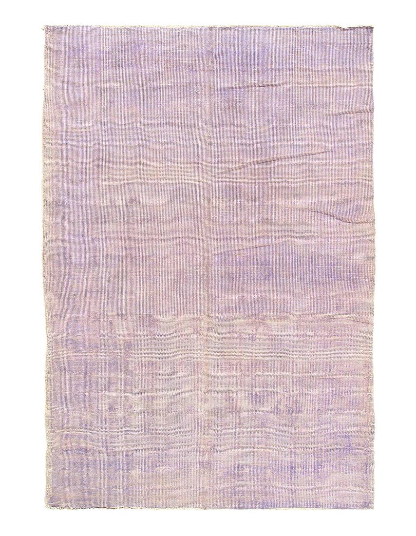 Contemporary Light blue Hand knotted Vintage overdyed rug 6'X 9': Contemporary Light blue Hand knotted Vintage overdyed rug 6'X 9' - CIRCA 1940, Modern, Hand-Knotted, Lamb's Wool, 300 -D15403- 862.This item is part of our fine auction collection which includes many