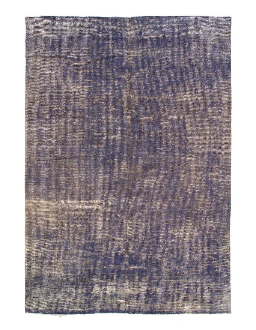 Contemporary Light blue Hand knotted Vintage overdyed rug 5'X 8': Contemporary Light blue Hand knotted Vintage overdyed rug 5'X 8' - CIRCA 1940, Modern, Hand-Knotted, Lamb's Wool, 300 -D15405- 862.This item is part of our fine auction collection which includes many