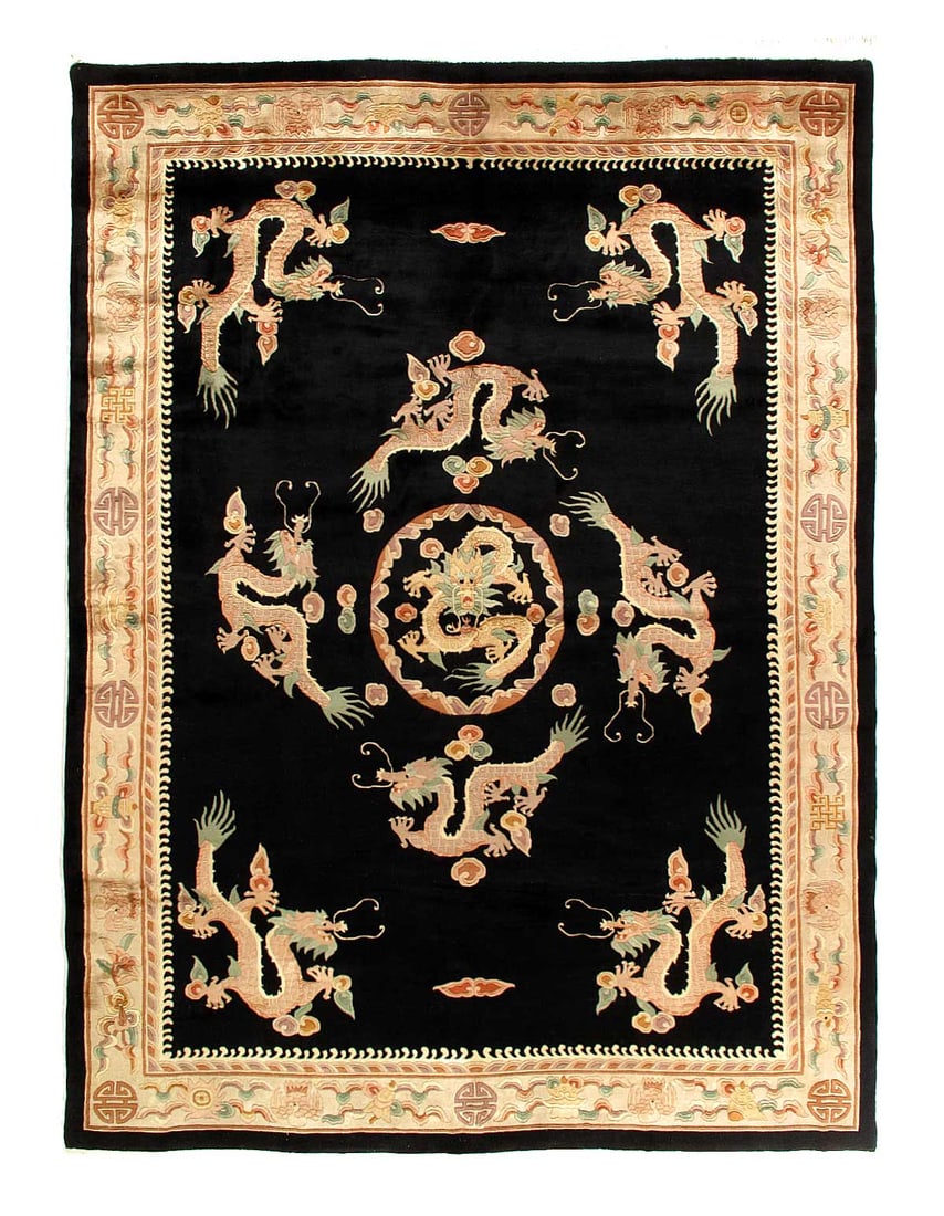Fine Hand knotted Chinese Dragon design rug 8'11"X 12'3" (1 of 3)