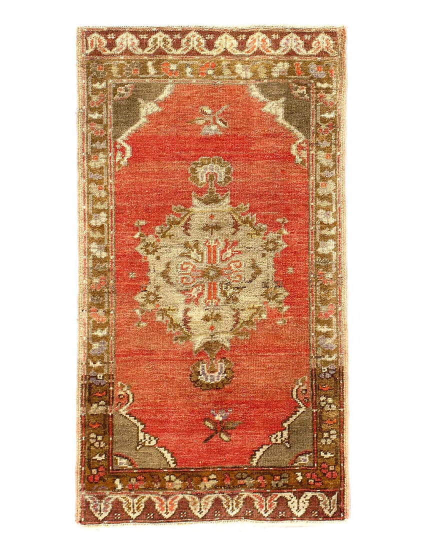 Antique Turkish Oushak Rug 1'7"X 3' (1 of 3)