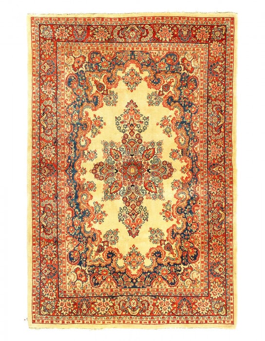 Fine Hand Knotted Persian Antique Sarouk 6'4'' X 9'8'': Fine Hand Knotted Persian Antique Sarouk 6'4'' X 9'8'' - 1900, Sarouk, Hand-Knotted, Lamb's Wool, 300 -D03300- 862.This item is part of our fine auction collection which includes many fine home access