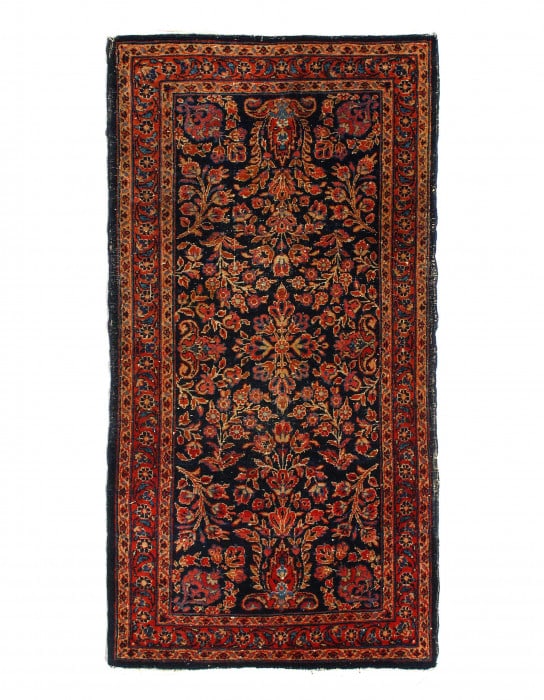 Navy Antique Sarouk Rug 2'2"x 4' (1 of 3)