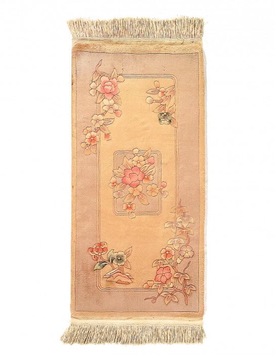 Beige color Fine Hand Knotted Chinese Peking 2'x 4': Beige color Fine Hand Knotted Chinese Peking 2'x 4' - circa 1980, Peking, Hand-Knotted, Lamb's Wool, 300 -51189- 862.This item is part of our fine auction collection which includes many fine home acce