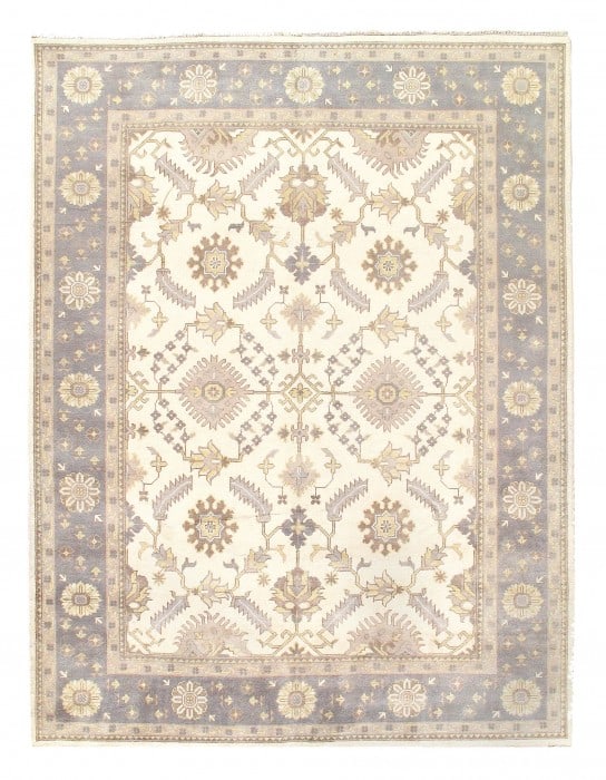 Ivory Fine Hand Knotted Oushak Rug 9' X 12': Ivory Fine Hand Knotted Oushak Rug 9' X 12' - New, Oushak, Hand-Knotted, Lamb's Wool, 300 -D11620- 862.This item is part of our fine auction collection which includes many fine home accessories