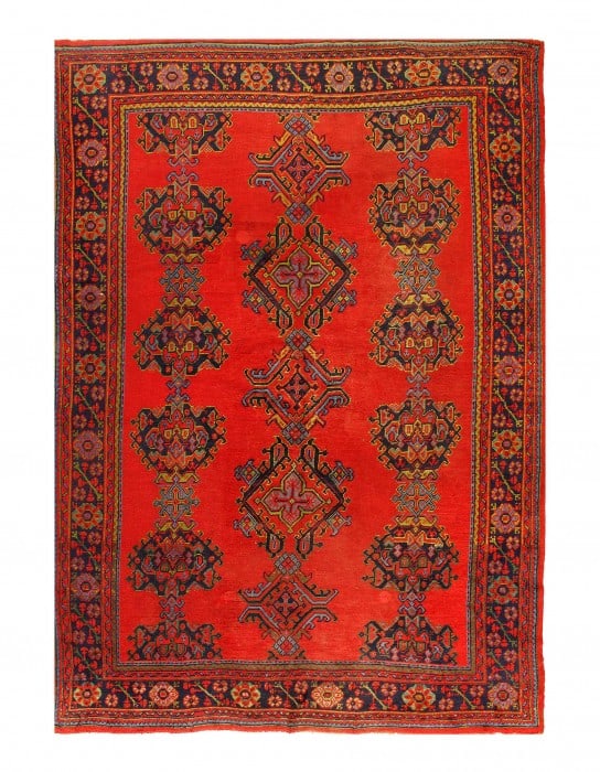 Fine Hand Knotted Turkish Antique Oushak 8'1'' X 11'1: Fine Hand Knotted Turkish Antique Oushak 8'1'' X 11'1 - circa 1890, Oushak, Hand-Knotted, Lamb's Wool, 300 -D12066- 862.This item is part of our fine auction collection which includes many fine home