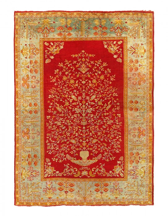 Rust Original Antique Turkish Oushak 12'9"X 17'7": Rust Original Antique Turkish Oushak 12'9"X 17'7" - CIRCA 1900, Oushak, Hand-Knotted, Lamb's Wool, 300 -D15022- 862.This item is part of our fine auction collection which includes many fine home acces