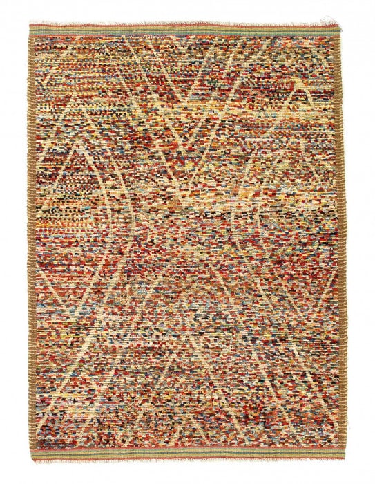 Multi Color Fine Hand knotted Moroccan 5'8'' X 8': Multi Color Fine Hand knotted Moroccan 5'8'' X 8' - New, Moroccan, Hand-Knotted, Lamb's Wool, 300 -D14399- 862.This item is part of our fine auction collection which includes many fine home