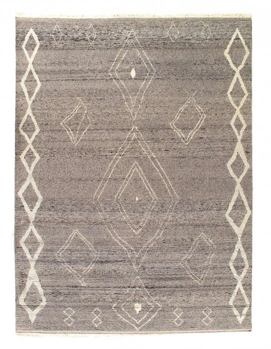 Fine Hand knotted Moroccan rug 9'1'' X 11'11'': Fine Hand knotted Moroccan rug 9'1'' X 11'11'' - New, Moroccan, Hand-Knotted, Lamb's Wool, 300 -D14383- 862.This item is part of our fine auction collection which includes many fine home accessories