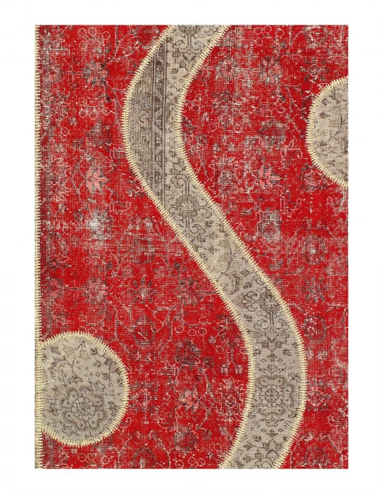 Red Turkish Patchwork 6' X 9' - 2