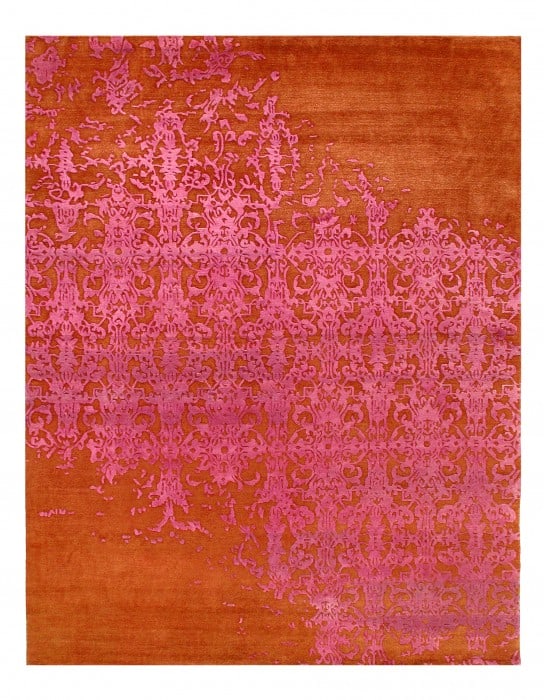 Rust Color Modern Hand Knotted Rug 8' X 10: Rust Color Modern Hand Knotted Rug 8' X 10 - New, Modern, Hand-Knotted, Wool & Silk, 300 -D10988- 862.This item is part of our fine auction collection which includes many fine home accessories
