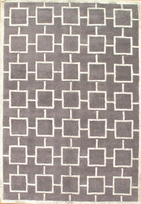 Gray HandTufted Modern Rug 5' X 8': Gray HandTufted Modern Rug 5' X 8' - New, Modern, Hand-Tufted, Lamb's Wool, 300 -D03961- 862.This item is part of our fine auction collection which includes many fine home accessories including antiqu