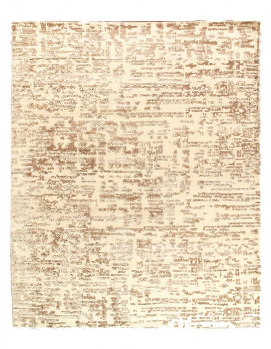 Ivory Fine Hand Knotted Modern rug 10'X 14': Ivory Fine Hand Knotted Modern rug 10'X 14' - NEW, Modern, Handmade, Wool & Bambooo, 300 -D14977- 862.This item is part of our fine auction collection which includes many fine home accessories