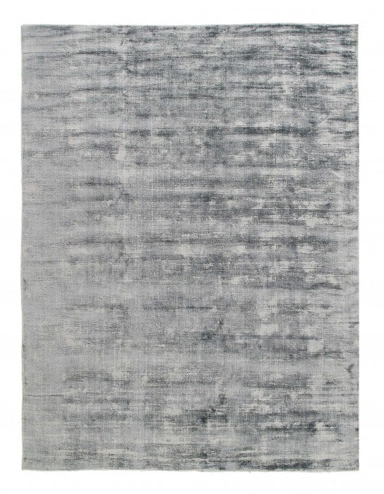 Hand-Knotted Wool/Silk Gray Area Rug - 8'10" x 12' (1 of 3)