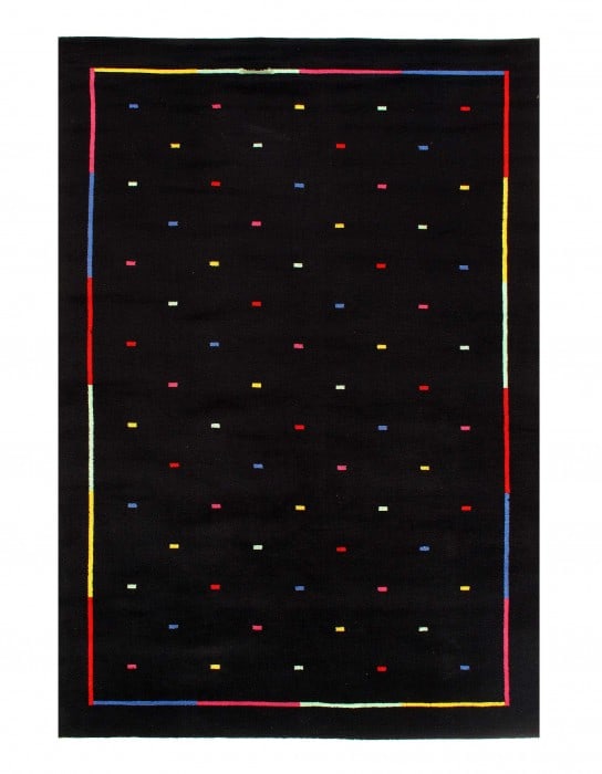 Black Color Fine Modern Machine made rug 6'6'' X 9'9'': Black Color Fine Modern Machine made rug 6'6'' X 9'9'' - New, Modern, Machine-Made, Lamb's Wool, 300 -D11245- 862.This item is part of our fine auction collection which includes many fine home accesso