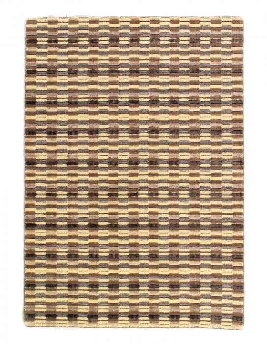 Modern Earth-tone Hand-made Bamboo Silk Indo Rug 4'x6' (1 of 3)
