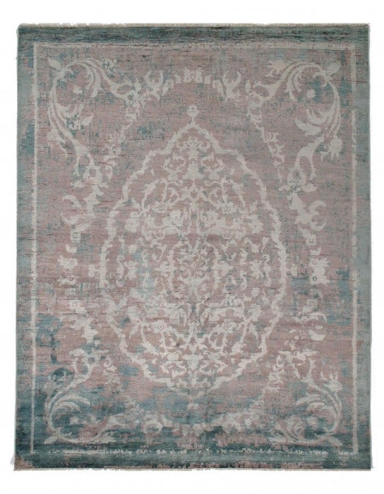 L Blue Modern Bamboo Silk 8' x 10': L Blue Modern Bamboo Silk 8' x 10' - New, Modern, Hand-Knotted, Bamboo Silk, 300 -D08893- 862.This item is part of our fine auction collection which includes many fine home accessories including antiq
