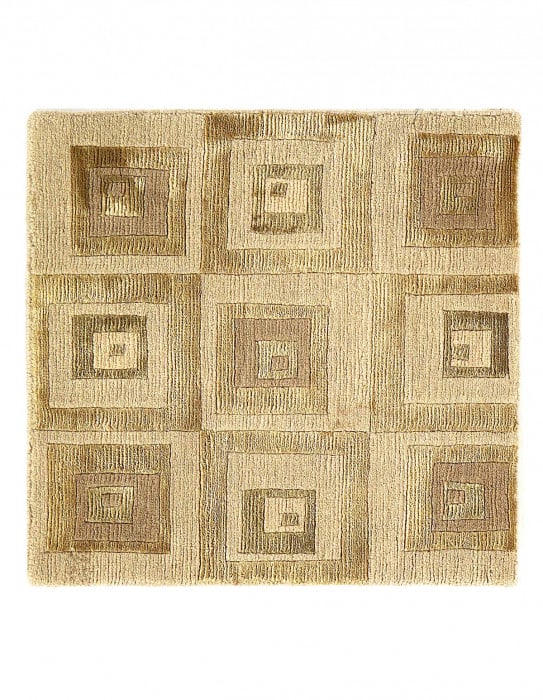Fine Hand knotted Wool & V.Silk Modern rug 1'4"x 1'5" (1 of 3)