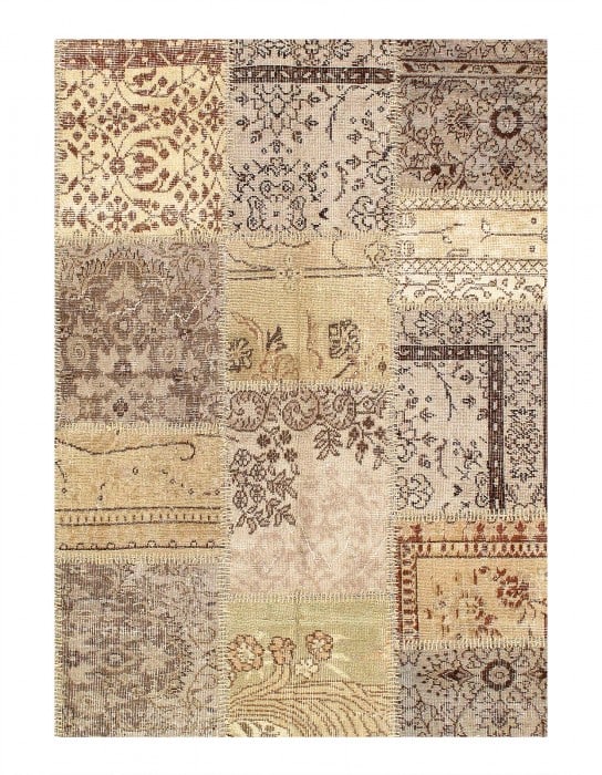 Beige vintage patchwork 9' X 12' - 2