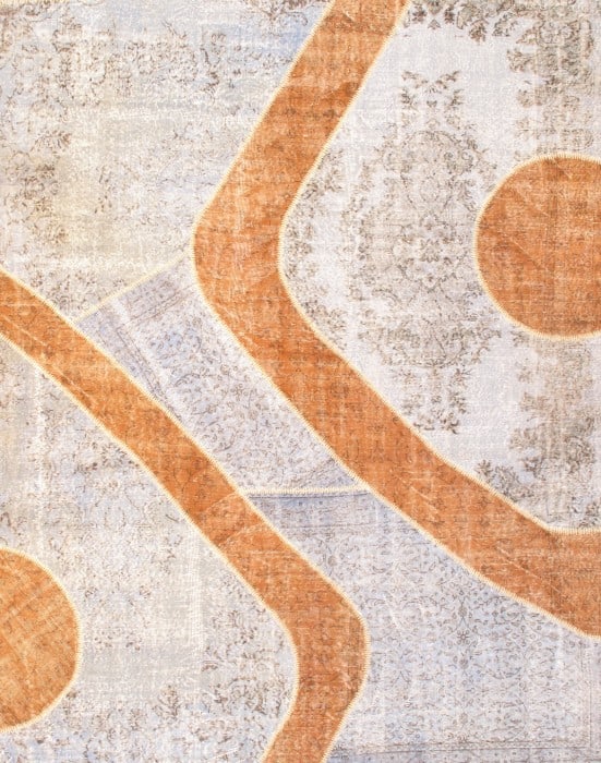 Gray Turkish Patchwork Rug 8' x 10': Gray Turkish Patchwork Rug 8' x 10' - Vintage, Modern, Hand-Knotted, Lamb's Wool, 300 -D07045- 862.This item is part of our fine auction collection which includes many fine home accessories including