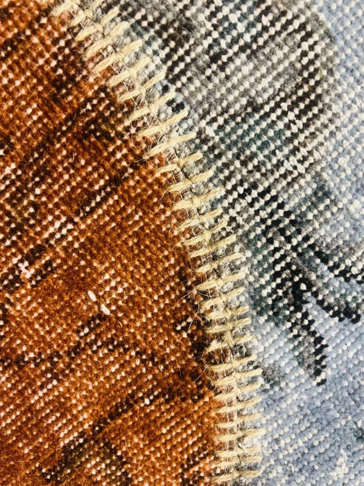 Gray Turkish Patchwork Rug 8' x 10' - 7