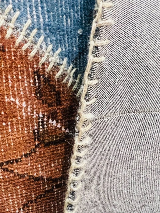 Gray Turkish Patchwork Rug 8' x 10' - 8