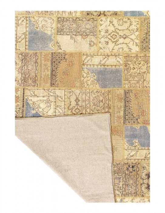 Beige Turkish Patchwork Rug 6' X 9' - 3
