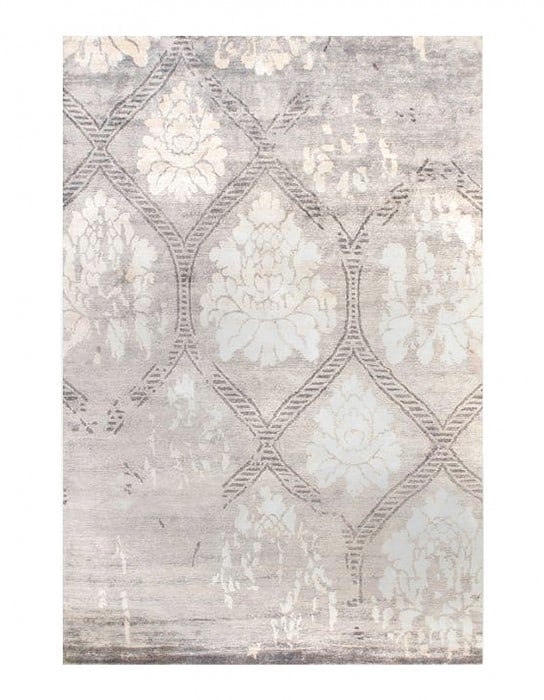 Ivory Modern Bamboo Silk 6' X 9': Ivory Modern Bamboo Silk 6' X 9' - New, Modern, Hand-Knotted, Bamboo Silk, 300 -D06626- 862.This item is part of our fine auction collection which includes many fine home accessories including
